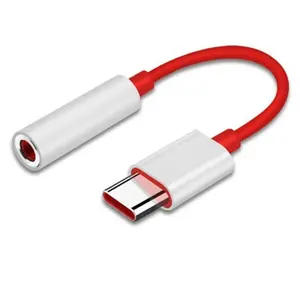 Mini portátil TPE capa 10cm áudio aux cabo USB Tipo-C para 3.5mm fone de ouvido Adaptador hub Suporte música, chamada e controle de fio