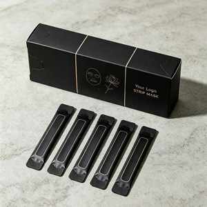 Premium Eco-Friendly Strip Mask Packaging Set Black Aluminum Foil Pouches Rigid <b>Box</b> Four-Color Printing Magnetic Closure - Product Image 1
