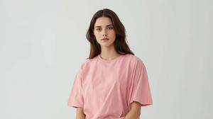S a XL Camiseta de mujer Oversize Fit 100% algodón Manga corta Liso 2 vías de algodón elástico Camisetas de mujer - Product Image 5