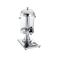 Matériel de restauration pour bar-buffet, distributeur de liquide industriel à double réservoir, support plaqué or, acier inoxydable argenté, distributeur de jus d'orange