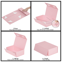 Recycelbare Luxus-Geschenkbox mit Eigenem Logo in Pink für Perücken, Haarverlängerungen und Kosmetik mit Magnetverschluss