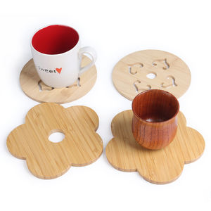 Подставки под кружки и подставки под напитки в форме цветов из бамбука ручной работы – экологичные, прочные, в азиатском дзен-дизайне из Гуандуна - Product Image 3