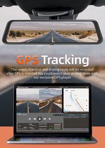 Cámara para Auto WOLFBOX G850 con Pantalla Táctil 4K de 170° de Ángulo Amplio, Delantera y Trasera, Espejo de 12 Pulgadas, GPS, Doble Cámara 4K - Product Image 2