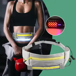 运动腰带袋手机套隐藏袋健身房运动包发光二极管安全行车灯跑步者安全灯