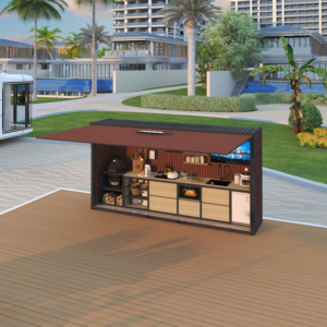 Préassemblé Smart Outdoor Kitchen Pod Mobile Induction Cooktop Station Énergie <span class=keywords><strong>solaire</strong></span> pour Villa RV/Camping Stockage parfait - Product Image 1