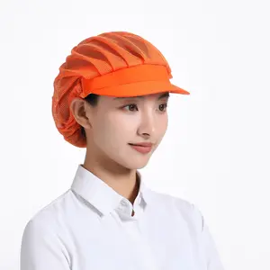 电器食品厂工人戴定制静电电帽可调防静电洁净室帽无尘工作帽