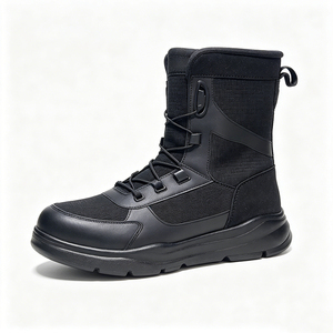 DF22 Black Outdoor Waterproof PU <b>Boots</b> All Seasons Men's Tactical <b>Hiking</b> Shoes Stock Wholesale - Product Image 3