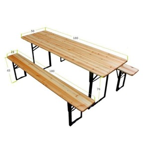 Conjunto de Mesa para Cerveza, Madera de Pino, Estructura de Acero, Plegable, Muebles de Jardín para Patio Exterior - Product Image 5