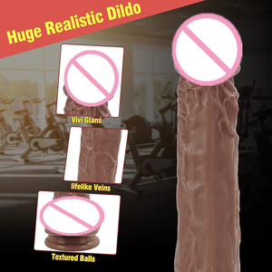 Thrusting Silicone Vibrator Heating Function 9.8 Inch Dildo Realistic Ball Strong <b>Suction</b> Cup Life Waterproof Eco-Friendly 360 - Product Image 3