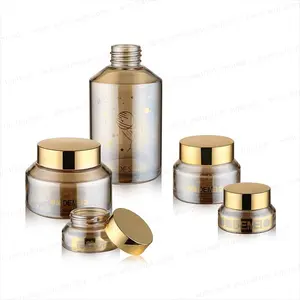 60ml 100ml 120ml Luxury UV Coating Amber Color Oblique Shoulder Glass Bottle Cosmetics Packaging