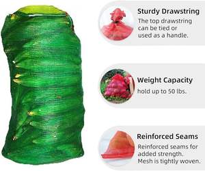 Huamaohengchun 50 Bolsas de Almacenamiento de Malla Resistentes, Reutilizables, Material LDPE, 21''x32'', Capacidad para 50 Libras, Color Verde - Product Image 3