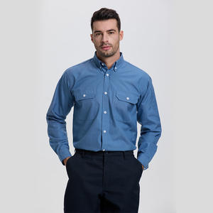 Camisa ignífuga de algodón y aramida Xk-25-1688, color azul real, ropa de trabajo antiestática para la industria eléctrica, ropa de seguridad. - Product Image 4