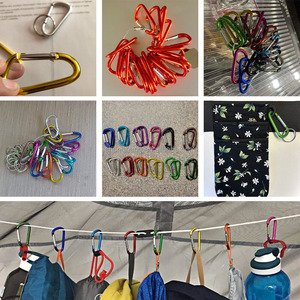 2 "alüminyum D halka Carabiners klip D şekli yaylı kapısı küçük anahtarlık karabina klip açık kamp Mini kilit yaylı kancalar - Product Image 6