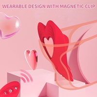 Tragbarer Slip-Vibrator mit App-Fernbedienung, Herz-Schmetterling Klitoris G-Punkt Vibrator mit Starkem Magnetclip 10 Vibrationsmodi