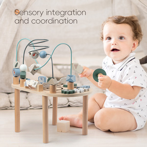 Trẻ em chất lượng cao muti-chức năng trò chơi bảng Montessori đồ chơi nồng độ nhận thức đào tạo bằng gỗ bận rộn bàn - Product Image 4