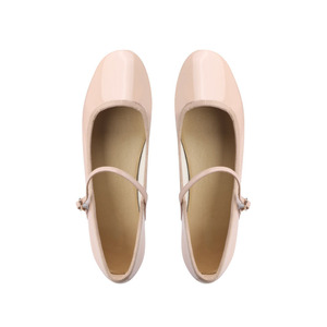 Nouvelles chaussures pour femmes coréennes Mary Jane, ballerines à bout rond et bride en T, en microfibre, à semelle souple monocouche, pour l'été - Product Image 2