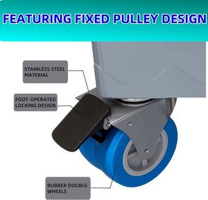 Carro de lavado de 4 ruedas con doble barra fija mejorada, estante ajustable de alta resistencia para lavadora con 4 ruedas bloqueables y 4 patas fuertes - Product Image 3
