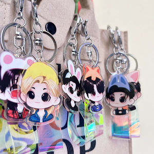 New SKZ Cartoon <b>Keychain</b> in Stock. Double-sided Acrylic PVC with UV Print & Laser Stripe, a Trendy Street-style Fan Accessory - Product Image 2