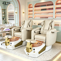 Mobilier de salon de manucure de luxe, fauteuils de pédicure inclinables, spa pour les pieds sans tuyauterie, fauteuil de massage pour pédicure