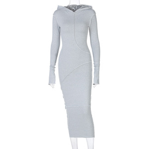 <span class=keywords><strong>Vestido</strong></span> de <span class=keywords><strong>camiseta</strong></span> de <span class=keywords><strong>manga</strong></span> <span class=keywords><strong>larga</strong></span> con capucha para mujer, superventas, de alta calidad, ajustado, para fiesta, ropa de calle, <span class=keywords><strong>vestido</strong></span> informal para mujer - Product Image 5
