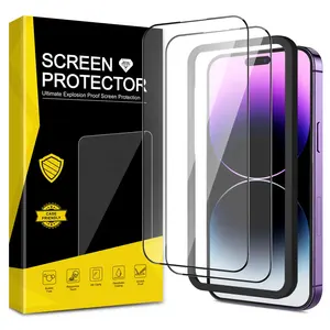 For iPhone 13 Pro Max Glas 5D 11D Full Cover Tempered Glass Dustproof Anti Static Screen Protector Custom Package