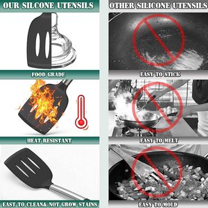 <strong>Silicone</strong> Kitchen <strong>Tools</strong> Sets 43 Pieces Cooking Utensils with Stainless Steels Handle Heat Resistant <strong>Silicone</strong> Kitchen Utensils Set - Product Image 4