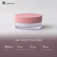 Pot cosmétique rond transparent en plastique de 71 mm, vide, avec tamis à 3 compartiments, pour emballage de maquillage – Vente en gros directe usine