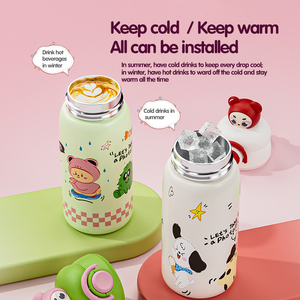 Thermos original à impression 3D de haute qualité, motif de dessin animé, tasse à <span class=keywords><strong>eau</strong></span> portable pour étudiants, créative, mignonne, pipette pour enfants, 600 ml - Product Image 3