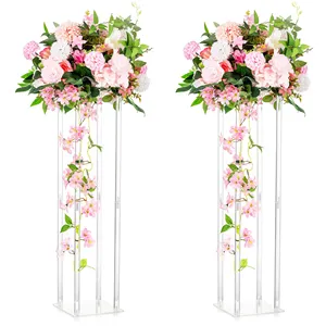 Individuell gestaltete Acryl-Tischvase Hochzeitsmittelsteine Säule Blumenständer für Geburtstagsfeier Heimdekoration