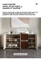 Console moderne en MDF couleur noyer crème avec trois tiroirs, buffet de luxe en bois pour salon, chambre et salle à manger