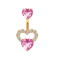 2024 Fine hypoallergénique Non ternir étanche corps Piercing bijoux titane nombril Piercing bijoux luxe rose ventre anneau
