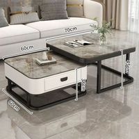 Nouvelle table basse en dalle de style nordique pour salon, usage domestique, table basse de luxe léger, petit appartement, simple