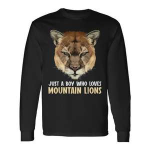 T-shirt à manches longues Just a Boy pour enfants, pour les fans de cougars et de lions de montagne, produit promotionnel - Product Image 1