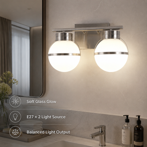 Modern Indoor Decorative Wall <b>Light</b> Stainless Steel Color Glass Double Globe Wall Mounted E27 For Home Hotel Use - Product Image 3