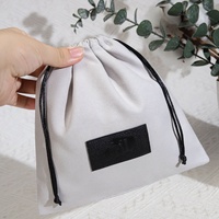 High End Soft Faux Wildleder Kordel zug Geschenkt üte mit Logo Custom ized Luxus Samt Kosmetik Schmuck Verpackung Staubbeutel