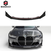 Pare-chocs avant en fibre de carbone sèche style V pour kits carrosserie BMW G80 G81 M3 G82 G83 M4, avec prise d'air avant, spoiler, diffuseur, lèvre et séparateur de pare-chocs