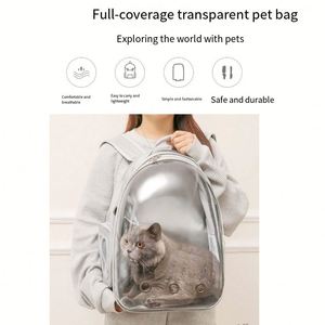 Transparent Cat Backpack <b>Carrier</b> Breathable Space Capsule <b>Pet</b> Travel Bag for Small Dogs Cats Outdoor Walking - Product Image 2