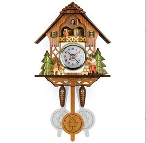Horloge murale électrique silencieuse à affichage à aiguilles, style antique, design moderne et luxueux, en bois, motif paysager, vente chaude - Product Image 1