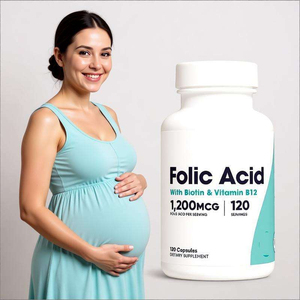 Ácido Fólico con Biotina y Vitamina B12 1200mcg 120 Cápsulas Suplemento Dietético Ácido Fólico para Mujeres Cápsulas de Vitamina B9 y B12 - Product Image 2