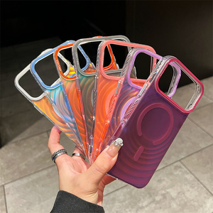 เคสโทรศัพท์มือถือลายไล่สีแบบ IMD Laser Ripples สำหรับ iPhone 18 17 16 15 14 Pro Max ลายคลื่นแม่เหล็กออโรร่าสีรุ้งแบบเปลี่ยนสีได้ - Product Image 3