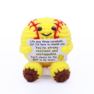 New cross-border handmade crocheted positive energy French fry baseball doll yarn cartoon positive animal yarn doll - Product Image 3