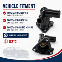 Ensemble de raccordement d'entrée d'eau avec thermostat 16031-0Y010 pour Toyota Vios NSP150 Yaris Avanza 1NR-FE 2NR-FE Refroidissement du moteur