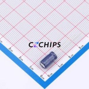 Condensador Electrolítico de Aluminio de Orificio Pasante ERR1HM470E11OT, Componente de Orificio Pasante (THT), D6.3xL11mm 47uF 20% 50V 2.5mm - Product Image 2
