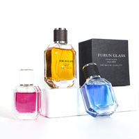 Bouteille de parfum arabe en verre bon marché personnalisée en gros 100 ml 50ml de luxe avec emballage en boîte