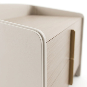 JM Modern Minimalist Nightstand 2 Drawers Wood Veneer Bedroom Furniture Eco-Friendly Apartment Hotel Use - Product Image 3