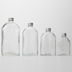 Tapa nueva botella de jugo de vidrio 100ml 200ml 350ml 500ml plana de la botella de la bebida con tapa de Metal - Product Image 6
