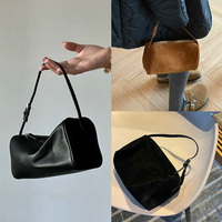 Sac à main en cuir véritable, sac à main en cuir suédé, sac à main à porter sous le bras, mini sac carré Boston, sac cosmétique, sac de transport
