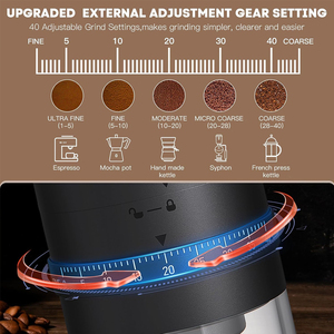 เครื่องบดเมล็ด<span class=keywords><strong>กาแฟ</strong></span><span class=keywords><strong>ไฟฟ้า</strong></span>แบบพกพา ชาร์จผ่าน USB น้ำหนัก 35 กรัม ใช้แบตเตอรี่ พร้อมการปรับระดับความละเอียดได้ 40 ระดับ - Product Image 2