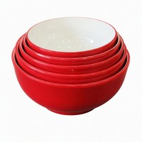 Bol à nouilles commercial en mélamine A5, moderne, minimaliste, bicolore, en forme de seau