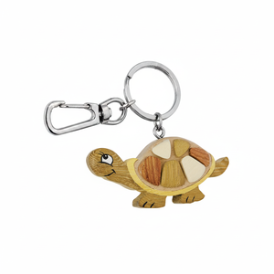 Portachiavi in legno a forma di tartaruga, prodotto senza scatola - Product Image 2